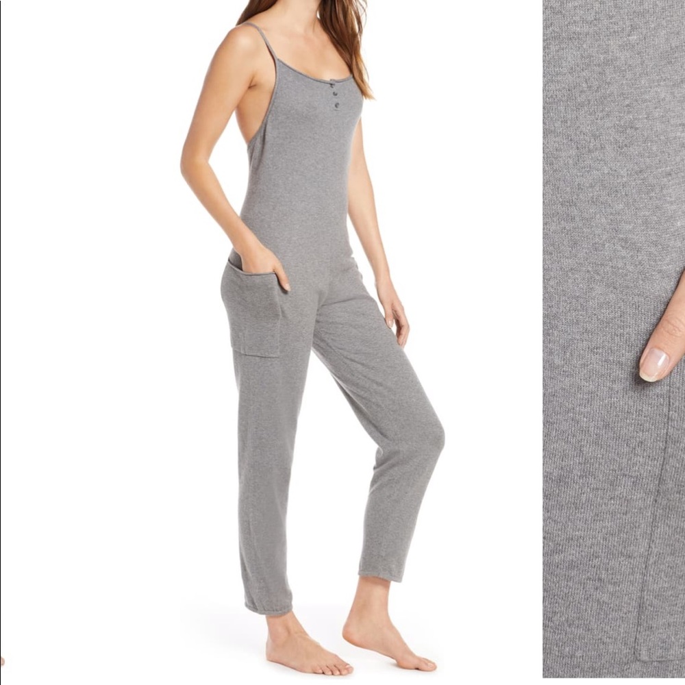 Something Navy grey sweater jumpsuit.